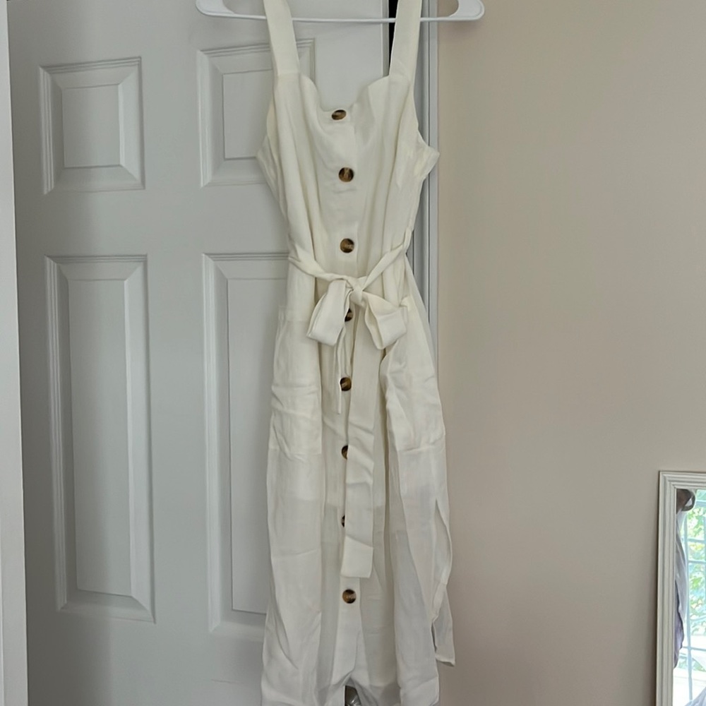 White linen dress